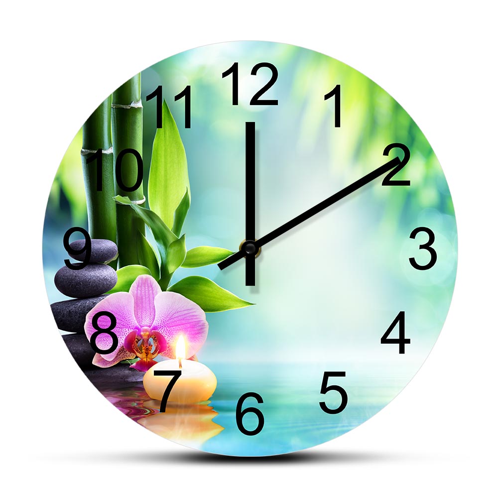 Wellness Spa With Massage - Zegar Ścienny Sage Lotus Flower Zen